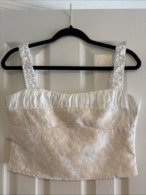 Peppermayo Cream Satin Top